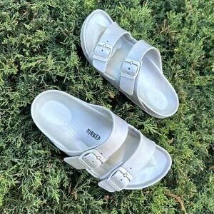 Birkenstock Arizona Eva Slide Sandals Birkenstock Size‎ 36 L5 Metallic Silver